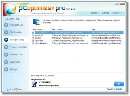 Program áttekintése pc optimalizáló pro