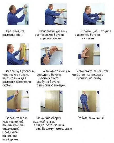 Díszítő falak műanyag panelek PVC lépésről lépésre