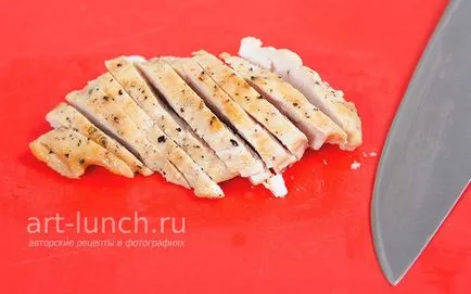Cézár saláta csirkével - lépésről lépésre recept fotók (kenyér) Cézár saláta csirkével - lépésről lépésre recept fotók