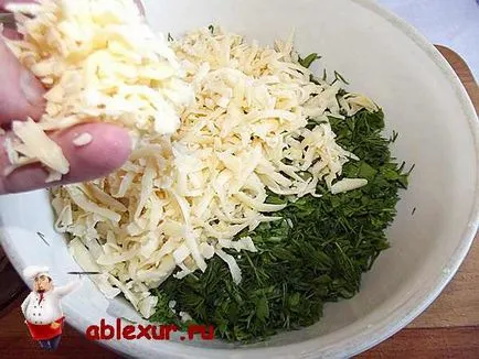 Saláta - gomba tisztás - csirke recept egy fotó