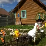 Műanyagból készült palackok a kertben (fotó leírás)