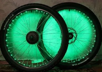 LED-világítás kerékpár szalagvezető, fotók (LED) LED-világítás kerékpár szalagvezető, fotók