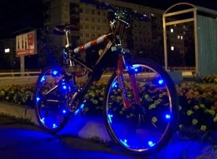 LED-világítás kerékpár szalagvezető, fotók (LED) LED-világítás kerékpár szalagvezető, fotók