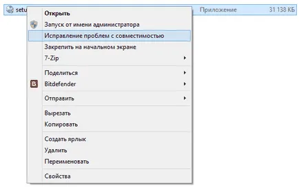 kompatibilitási módban Windows 7 és Windows 8