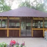 Függönyök pavilonba, és tornácok - 100 fotó ötletek