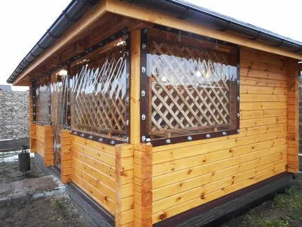 Függönyök pavilonba, és tornácok - 100 fotó ötletek