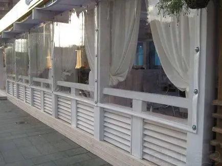 Függönyök a pavilon tornácok, átlátszó, kültéri PVC, védő és fagyálló, Roll szöveti