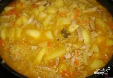 Bag friss káposzta burgonyával - lépésről lépésre recept fotók
