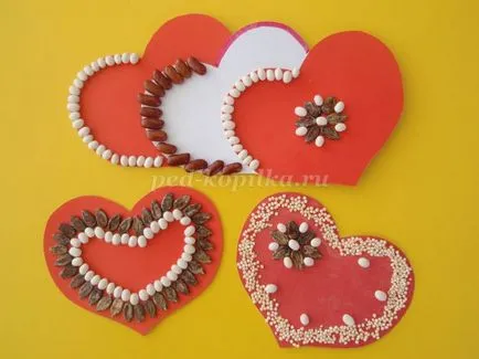 Valentine a saját kezével a gyerekek óvodai