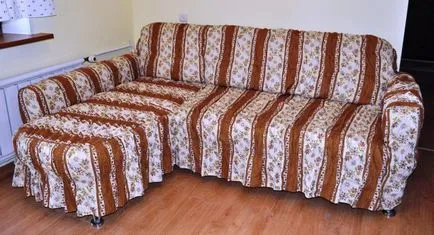 Minta fedezetet egy sarok ülőgarnitúra a kezét, hogyan kell csinálni (Pattern Case sarokkanapéval kezével puha varrás) Minta fedezetet egy sarok ülőgarnitúra a kezét, hogyan lehet