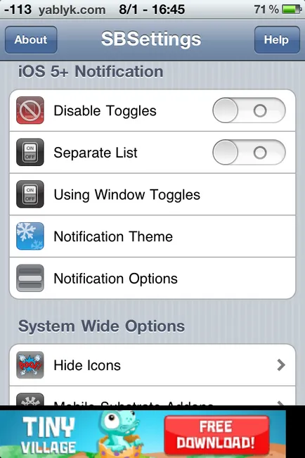 Mi SBSettings és hogyan kell telepíteni programokat a cydia