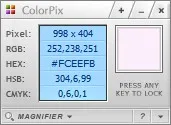 Colorpix, miniatűr segédprogram színének meghatározásában tetszőleges pontot a képernyőn