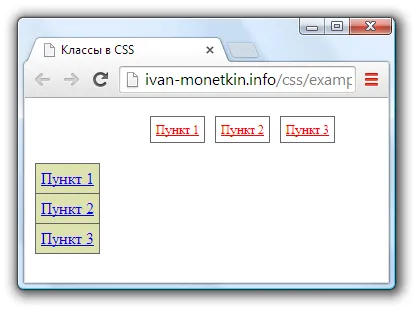 Css css osztályokat