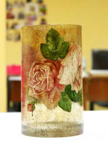 decoupage váza