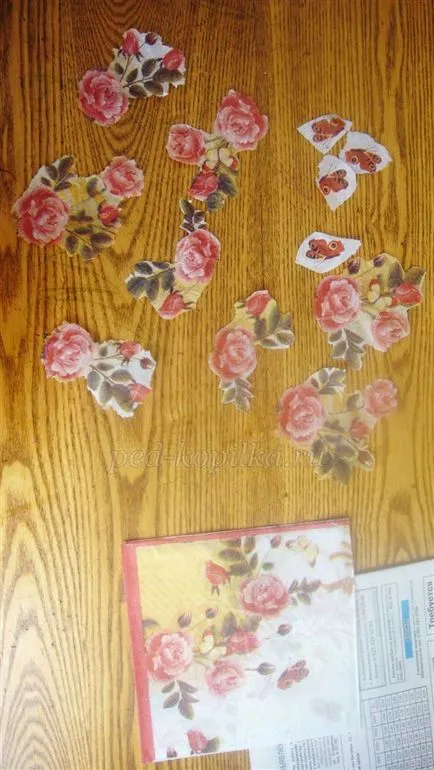 Decoupage üveg vázák