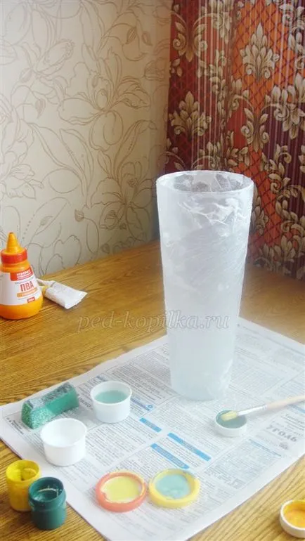 Decoupage üveg vázák