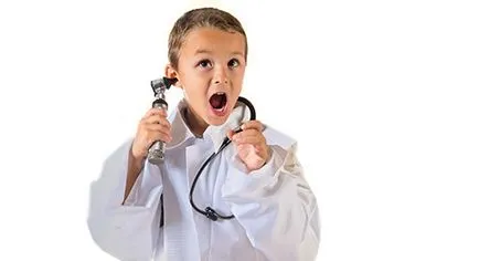 Gyermek otolaryngologist (ENT) -, hogy egy találkozót, konzultáció, hívja haza, hogy doktor klinika