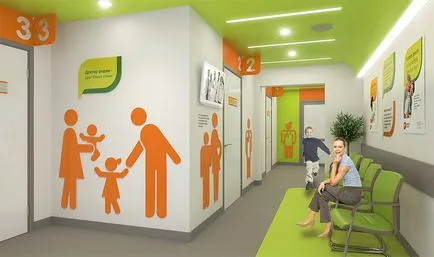 Design projekt a klinika, a belsőépítészeti fejlesztés az orvosi központ, fogászati ​​klinika