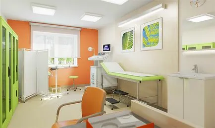 Design projekt a klinika, a belsőépítészeti fejlesztés az orvosi központ, fogászati ​​klinika