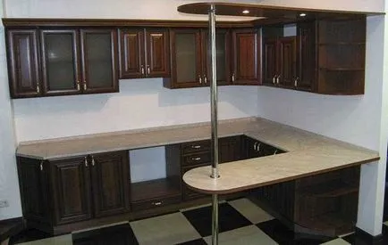 Konyha tervezés bárpulttal fotó készen, opciók, üveg, design, belső, ötletek,