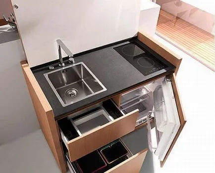 Kis konyha tervezés fotó kis négyzet, ötletek és megoldások tervezése, minták elegáns konyhák,