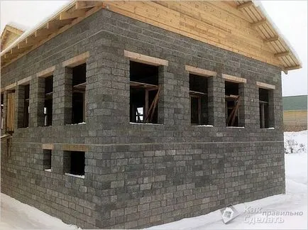 House arbolita saját kezébe - a házak építése fából-beton blokkok fotó