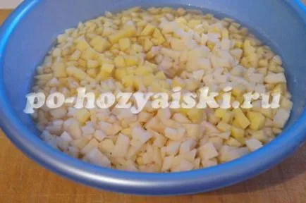 Élesztő pite hús és a burgonya, a recept egy fotót