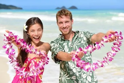 Hawaii party forgatókönyv, versenyek, zene, ruházat és alkatrészek a stílus Hawaii