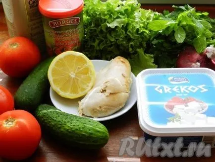 Görög saláta csirkével - recept fotókkal