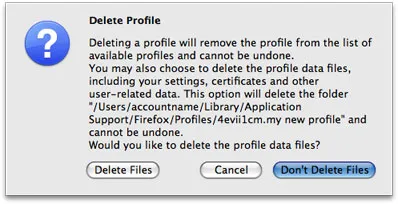 A Profile Manager létrehozása és törlése profilok firefox, hogyan, mozilla támogatás