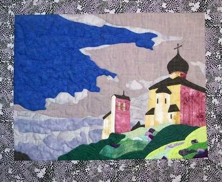 Keimeiapok a kezüket a szövet, patchwork a falon, készült ruhát virágok, Karácsonyi paneleket