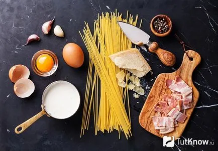 Főzni carbonara megfelelően 6 receptek (recept) Főzni carbonara recept van 6
