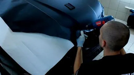 Karbonsavak ragasztó film a motorháztető autó fotók és videók