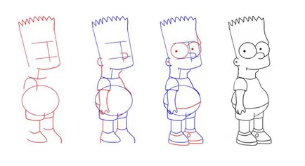 Hogyan kell felhívni Bart Simpson ceruza szakaszaiban