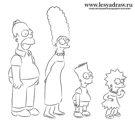 Hogyan kell felhívni a ceruzát Simpsons fokozatosan (majd a második szem) Hogyan kell felhívni a ceruzát Simpsons szakaszaiban