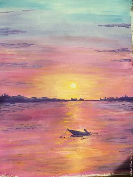 Hogyan kell felhívni a naplemente a tengeren gouache - Fair Masters - kézzel készített, kézzel készített (gouache) Hogyan kell felhívni a naplemente a tengeren gouache - Fair Masters - kézzel készített, kézzel készített