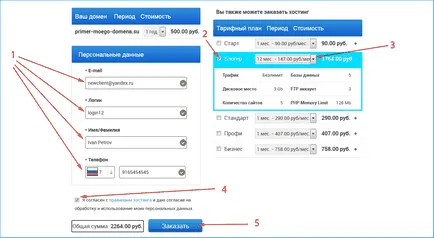Hogyan kell fizetni tárhely és domain az oldalon