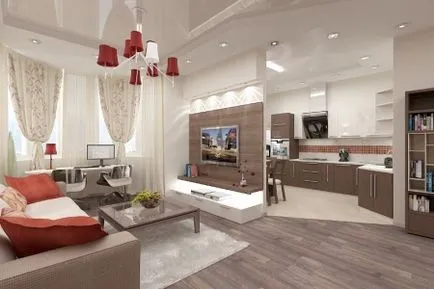 Hogyan lehet elválasztani a konyha a szobában egy stúdió apartman (38 fotó) A típusú partíciók zónákat