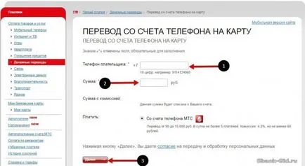 Hogyan lehet pénzt a kártyáról MTS Sberbank