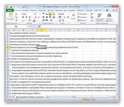 Hogyan lehet átalakítani a Word az Excel