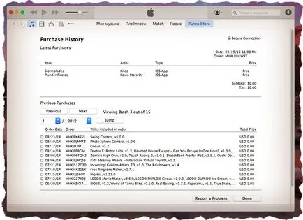 Hogyan nézheti meg a vásárlási történetét az App Store és iTunes Store (áruház) Hogyan nézheti meg a vásárlási történetét az App Store és iTunes Store