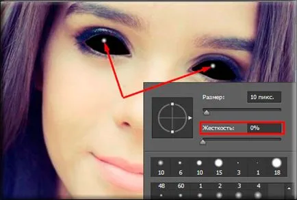 Hogyan készítsünk egy fekete szeme a képen, mint egy démon segítségével Photoshop