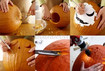Hogyan készítsünk egy szép Halloween sütőtök (fotó), színezőanyagok, gyártási
