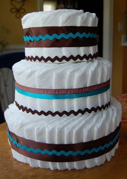 Hogyan készítsünk egy pelenka torta kezét a mester osztály lépésről lépésre és képek (pelenkák) Hogyan készítsünk egy pelenka torta kezét a mester osztályban lépésről lépésre és képek