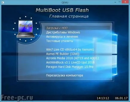 Hogyan hozzunk létre egy multiboot USB flash drive-val több operációs rendszer és a programok