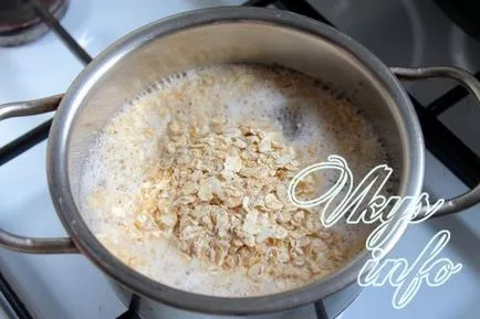 Főzni zabpehely a vízben - a recept egy fotó