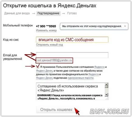 Hogyan lehet regisztrálni egy erszényt Yandex pénzt