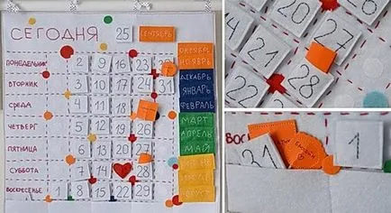 Naptár papír a kezét, a technika scrapbooking, a gyermekek vagy egy szeretett ember