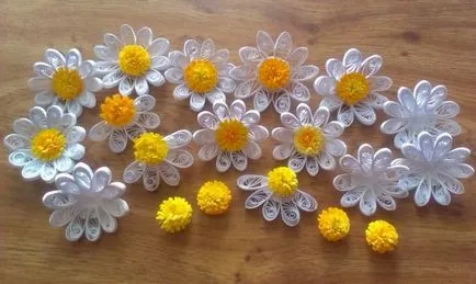 Festés „bájos margaréták” technika „Quilling” (a művészet) Festés „bájos őszirózsa” a technika „Quilling”