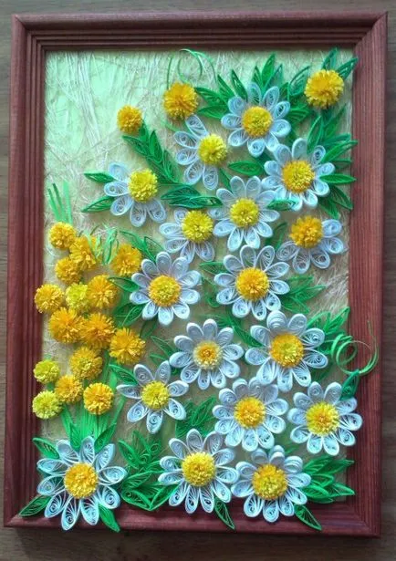 Festés „bájos őszirózsa” a technika „Quilling” (kép) Festés „bájos őszirózsa” a technika „Quilling”